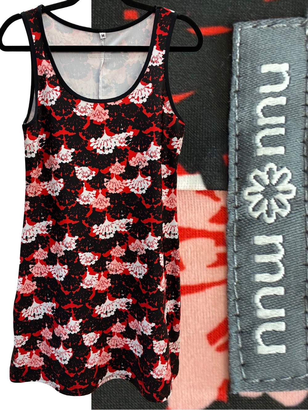 Nuu-Muu Ruu Muu Scoop Neck A-line Exercise Dress Size Medium (Flamenco 2016)